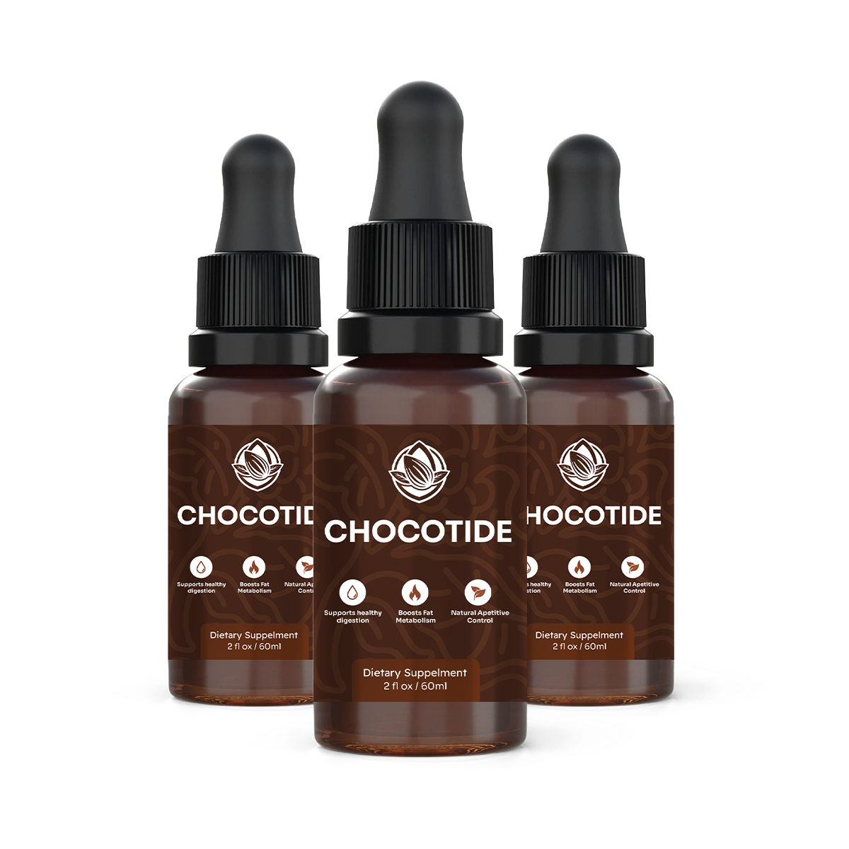 Chocotide chocolate liquid supplement bottles